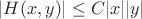 $|H(x,y)|\le C|x||y|$