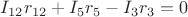 $I_{12}r_{12}+I_5r_5-I_3r_3=0$