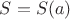 $S=S(a)$