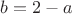 $b = 2 - a$
