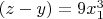 $(z-y)=9x_1^3$