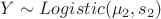 $Y \sim Logistic(\mu_2, s_2)$