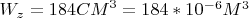 $W_{z}=184{\cyr CM}^{3}=184*10^{-6}{\cyr M}^{3}$