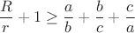 $$\frac{R}{r}+1\geq\frac{a}{b}+\frac{b}{c}+\frac{c}{a}$$