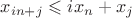 $x_{in+j}\leqslant ix_n+x_j$