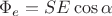 $\Phi_e=SE\cos\alpha$