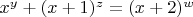 $x^y+(x+1)^z=(x+2)^w$