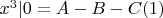 $x^3 | 0=A-B-C (1)$