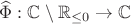 $\widehat{\Phi} : \mathbb{C} \setminus \mathbb{R}_{\le 0} \to \mathbb{C}$