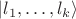 $|l_1,\dots,l_k\rangle$