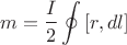 $$
m = \frac{I}{2} \oint{[r, dl]}
$$