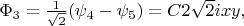 $\Phi_3=\frac{1}{\sqrt{2}}(\psi_4-\psi_5)=C2\sqrt{2}ixy,$