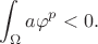 $$
  \int_\Omega a\varphi^p < 0.
$$