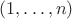 $(1, \ldots, n)$