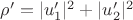 $\rho' = |u'_1|^2+|u'_2|^2$