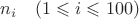 $n_i\quad (1\leqslant i\leqslant 100)$