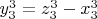 $y^3_3=z^3_3-x^3_3$