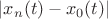 $\left\lvert x_n(t)-x_0(t)\right\rvert$