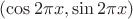 $(\cos 2 \pi x, \sin 2 \pi x)$