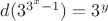 $d(3^{3^x-1})=3^y$