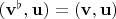 $(\mathbf v^\flat, \mathbf u) = (\mathbf v, \mathbf u)$