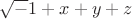 $\sqrt -1+x+y+z$