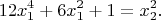 $$12x_1^4+6x_1^2+1=x_2^2.$$