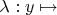 $\lambda: y \mapsto $