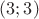 $(3; 3)$