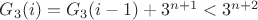 $G_3(i)=G_3(i-1)+3^{n+1}<3^{n+2}$