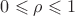 $0 \leqslant \rho \leqslant 1$