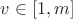 $v\in[1,m]$
