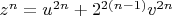 $z^n=u^{2n}+2^{2(n-1)}v^{2n}$