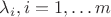 $\lambda_i, i=1, \ldots m$ $\lambda_i, i=1, \ldots m$