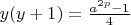 $y(y+1)=\frac{a^{2p}-1}4$