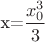 x=\displaystyle\frac{x_0^3} {3}