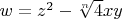 $w=z^2-\sqrt[n]{4} x y$