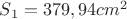 $S_1 = 379,94 cm^2$ $S_1 = 379,94 cm^2$