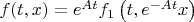 $f(t,x)=e^{At} f_{1} \left(t,e^{-At} x\right)$