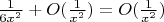 $\frac1{6x^2}+O(\frac1{x^2})=O(\frac1{x^2})$