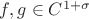 $f,g\in C^{1+\sigma}$