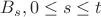 $B_s, 0 \le s \le t$