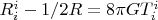 $R_{i}^{i}-1/2R= 8{\pi}GT_{i}^{i}$