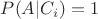 $P(A | C_i) = 1$