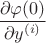$\dfrac{\partial\varphi(0)}{\partial y^{(i)}}$