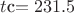 $t$с$=231.5$