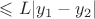 $\leqslant L|y_{1}-y_{2}|$