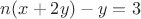 $n(x+2y)-y=3$