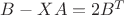 $B-XA=2B^{T}$