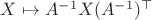 $X\mapsto A^{-1}X(A^{-1})^\top$